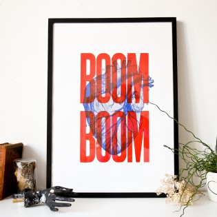 Sérigraphie Boom Boom Rouge 50x70 cm