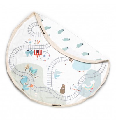 Grand Sac de rangement recto verso Circuit train/ours - Play and Go