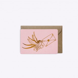 Mini carte Love Letter rose - Editions du Paon