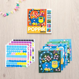 6 cartes stickers Animaux - Poppik