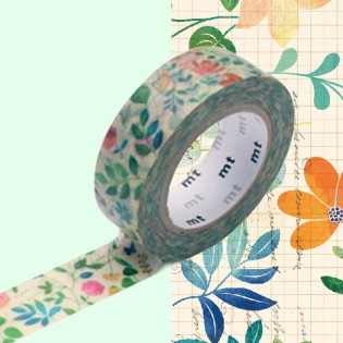 Masking Tape Fleurs sur papier