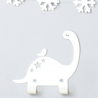 Patère double Dinosaure blanc - Eina Design