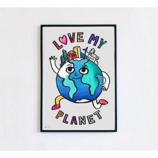 Poster à colorier LOVE MY PLANET - Omy