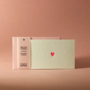 Mini carte coeur rose - Pappus Editions