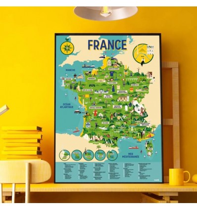 Poster & stickers Carte de France - Poppik