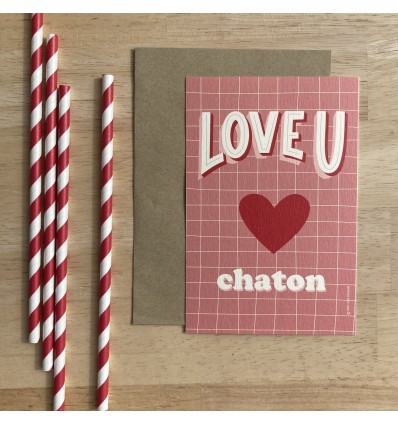 Carte Love You Chaton - Cité Candide