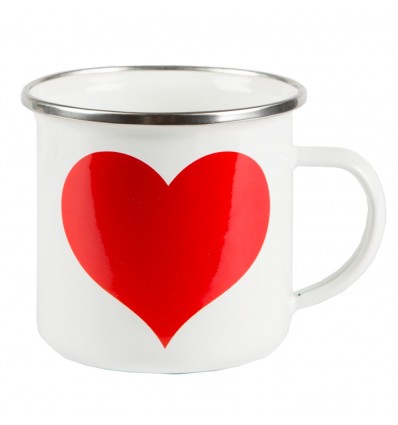 Mug tasse émaillée coeur rouge - Sass & Belle