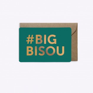 Mini carte Big Bisou émeraude - Editions du Paon
