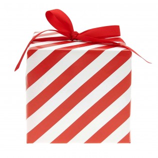 Papier cadeau de Noël rayé rouge et blanc - Rico Design