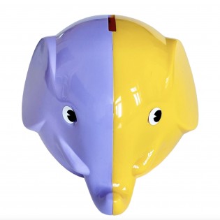 Tirelire rétro éléphant bicolore violet/jaune - Norsu