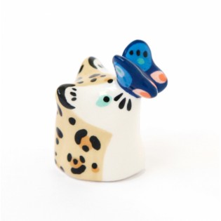 Léopard et papillon en céramique - Dodo Toucan