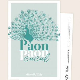 Carte Paon paon cucul - Happypotame