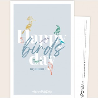 Carte Happy birds day to youuuu - Happypotame