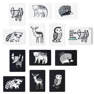 Cartes noir et blanc animaux de la forêt - Wee Gallery