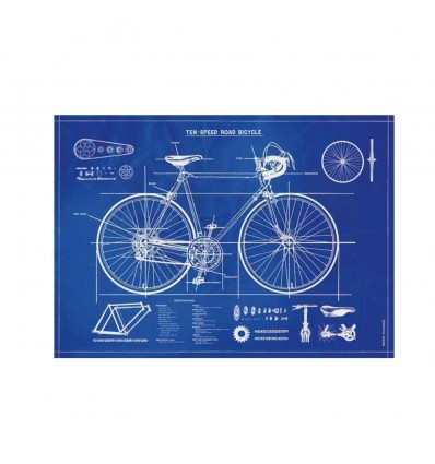 Affiche Vélo Bleu - Cavallini & Co
