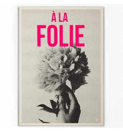 Affiche vintage A4 "A la folie" - Atelier Kencre