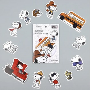 12 autocollants déco Snoopy