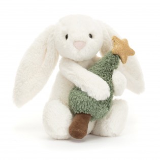 Peluche lapin Bashful sapin de noël (S) - Jellycat