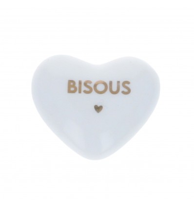 Coeur en céramique "Bisous"