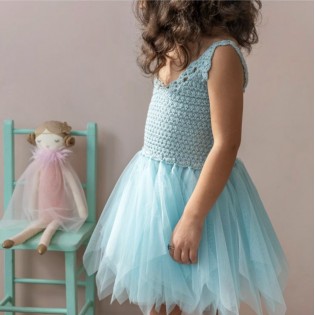 Robe au crochet Turquoise - Rex London