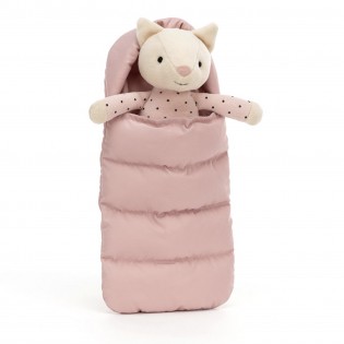 Peluche Chat en sac de couchage Snuggler - Jellycat