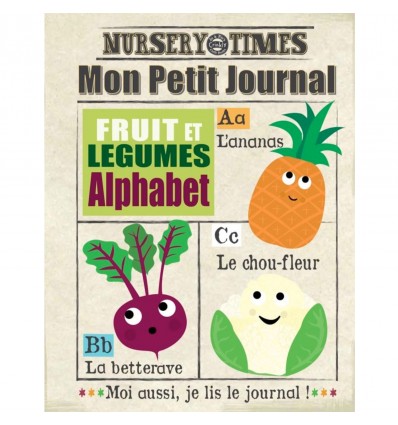 Livre d'éveil à froisser "Alphabet des fruits et légumes" - Mon Petit Journal