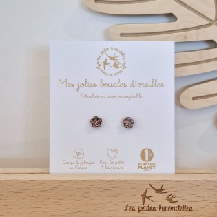 Boucles d'oreilles fleurs multicolores - Les Petites Hirondelles