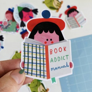 Autocollant livre "book addict manual" - Daria Solak illustrations