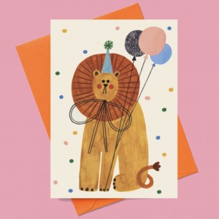 Carte Lion en fête - Daria Solak Illustrations