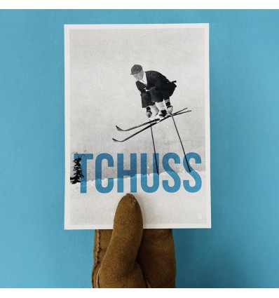 Carte vintage "Tchuss" - Atelier Kencre