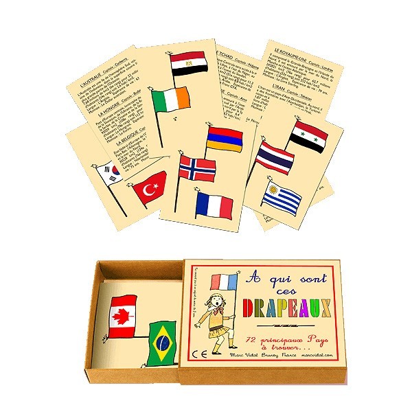 Cartes éducatives de jeu drapeaux du monde - Marc Vidal